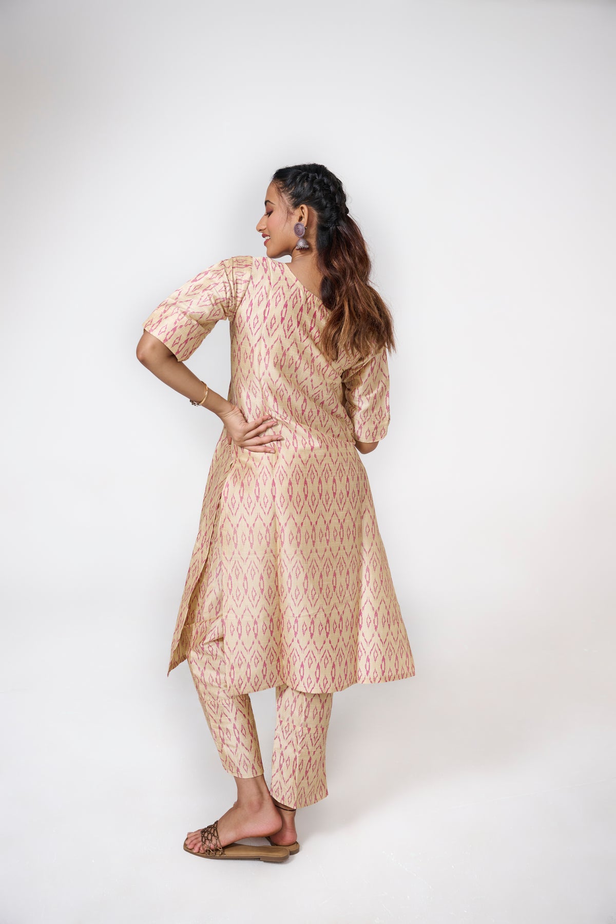 GOLD IKKAT PRINTED CO-ORD SET BESU INDIA