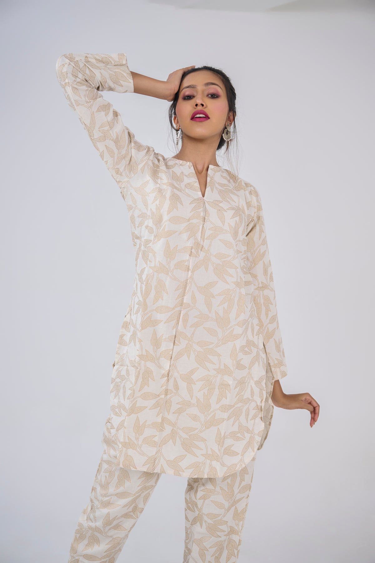 NATURAL COTTON PRINTED KURTA TOP BESU INDIA