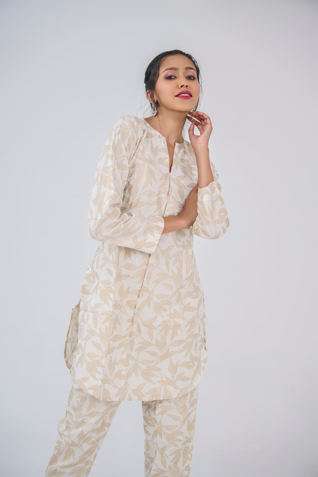 NATURAL COTTON PRINTED KURTA TOP BESU INDIA