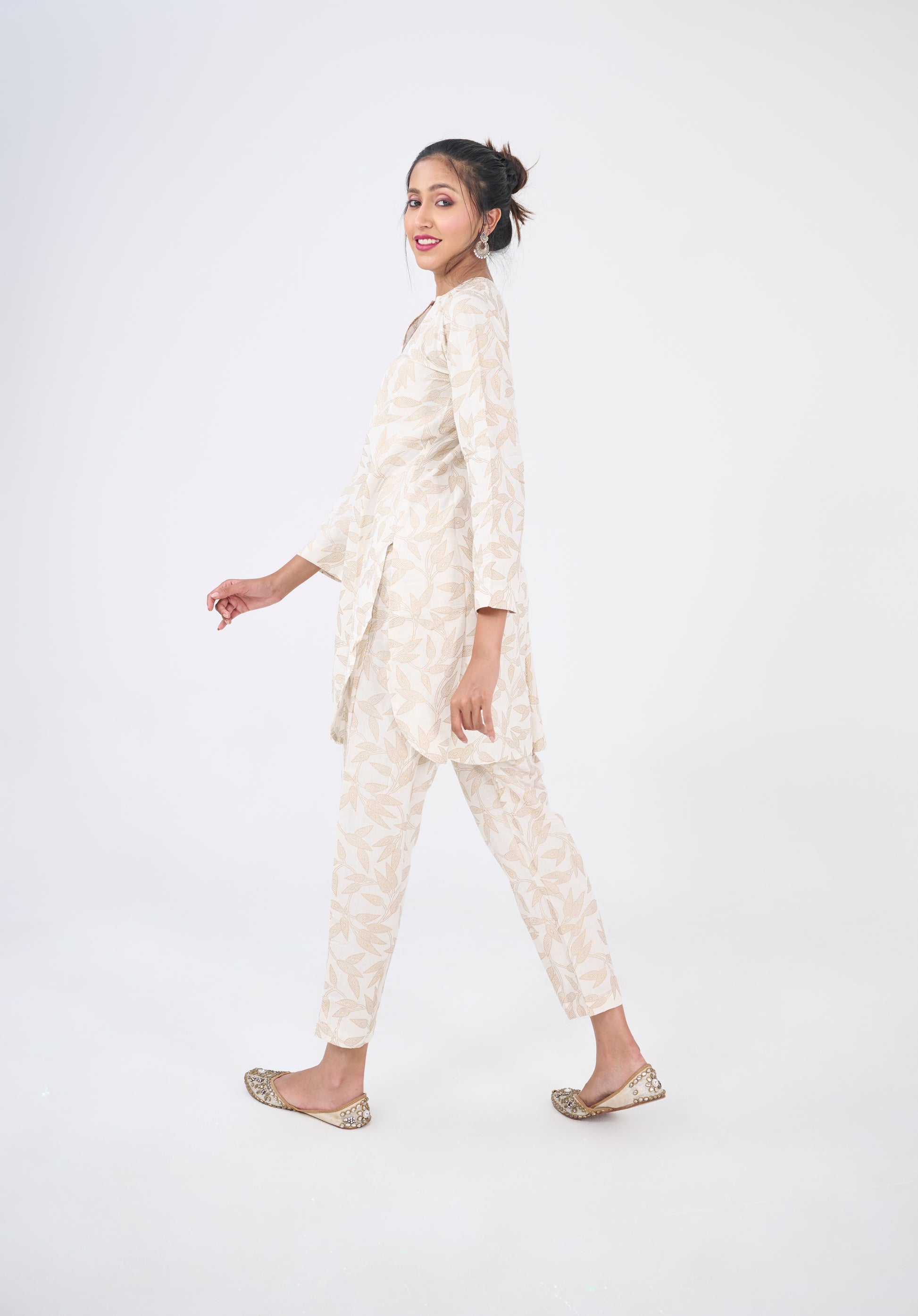 NATURAL COTTON PRINTED KURTA TOP BESU INDIA