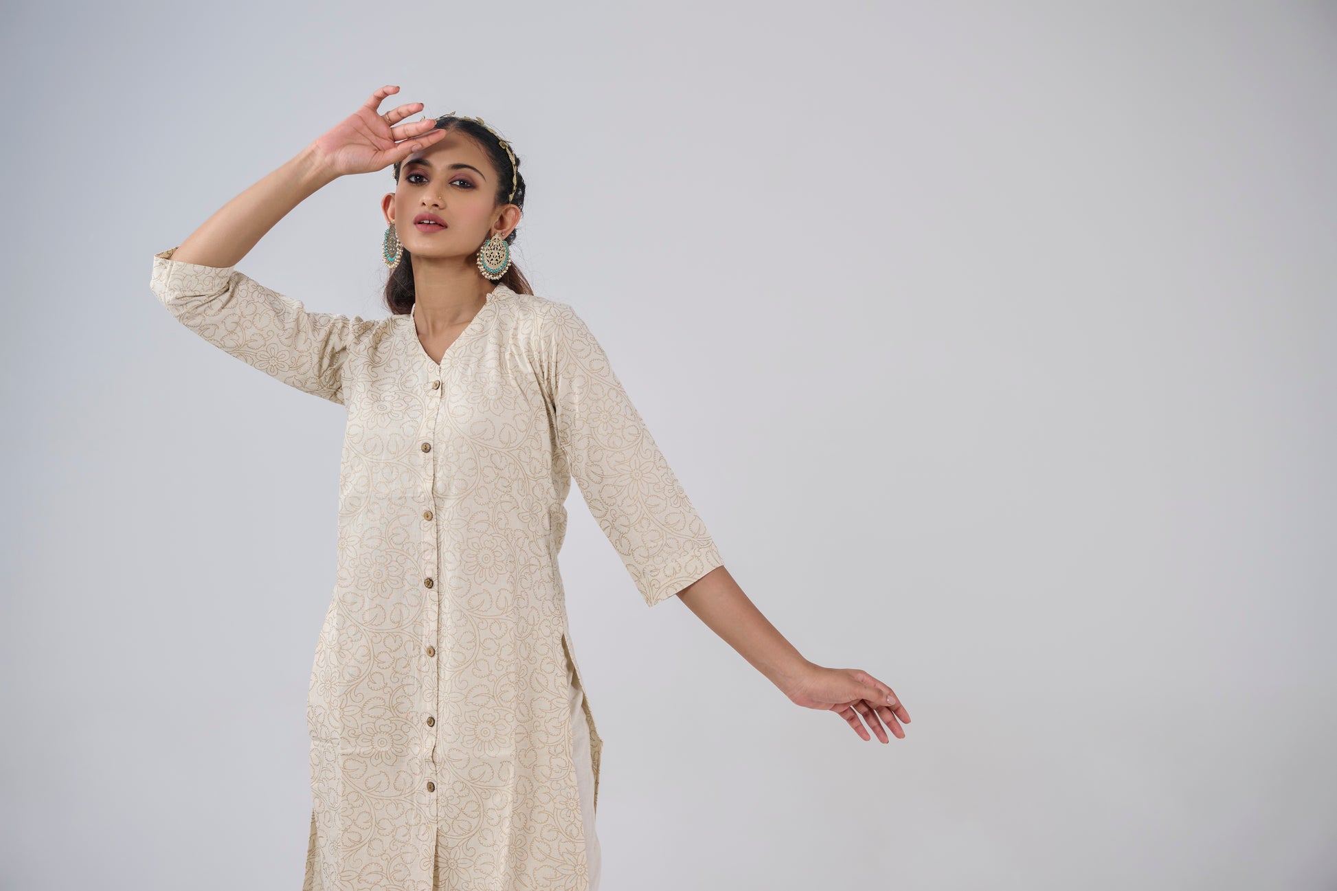ORGANIC COTTON FLORAL PRINTED KURTA TOP BESU INDIA
