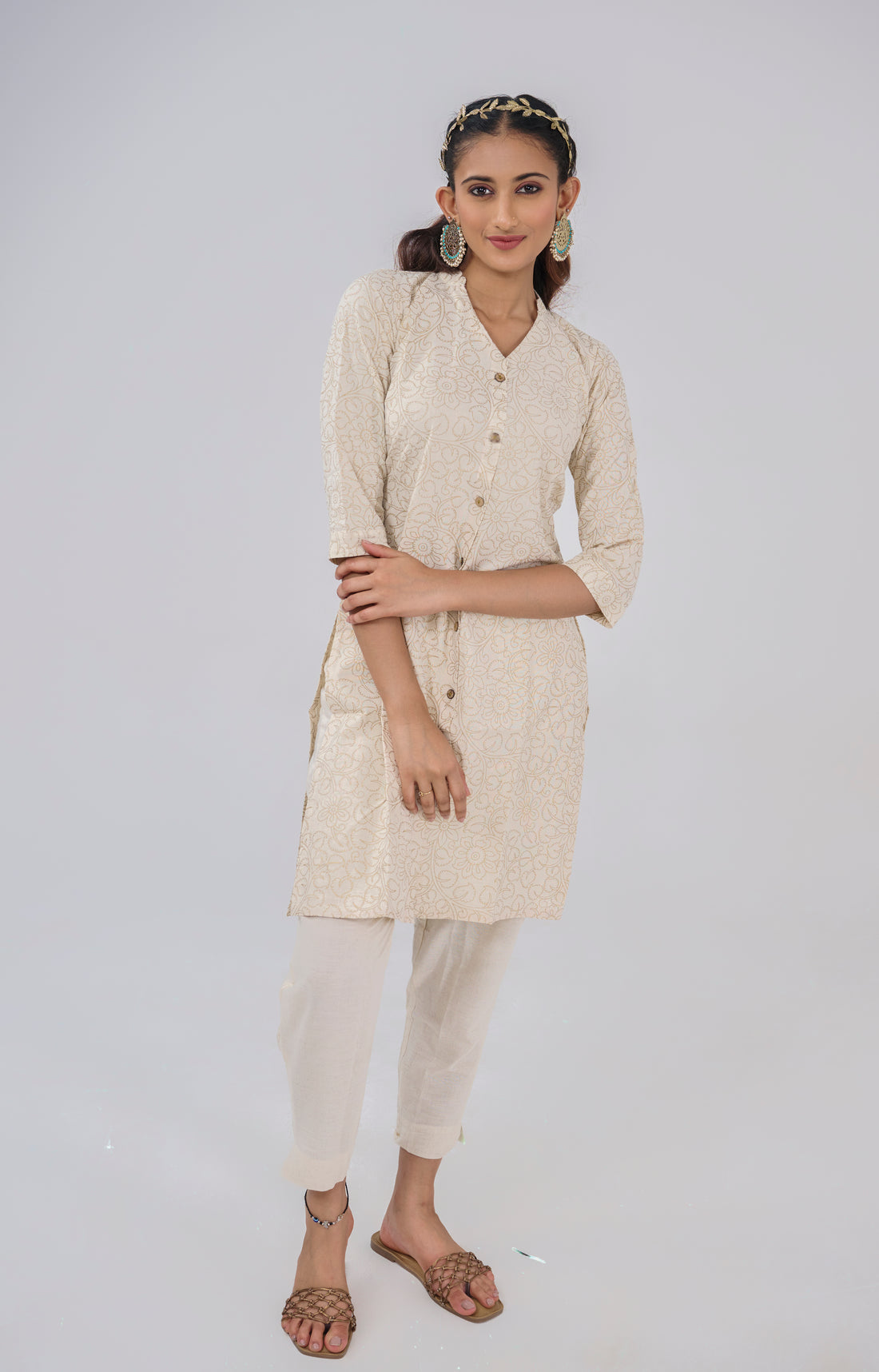 ORGANIC COTTON FLORAL PRINTED KURTA TOP BESU INDIA