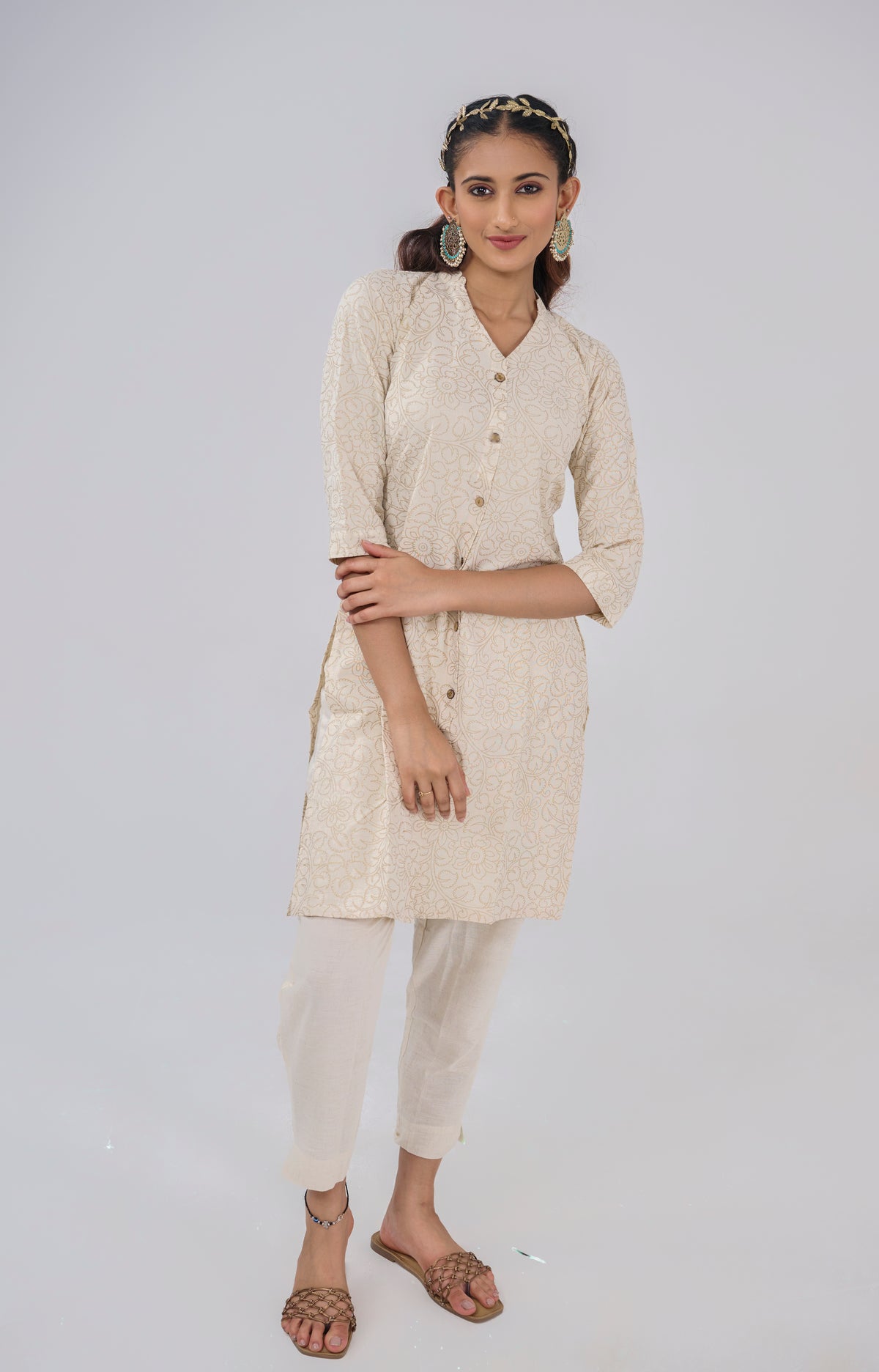 ORGANIC COTTON FLORAL PRINTED KURTA TOP BESU INDIA