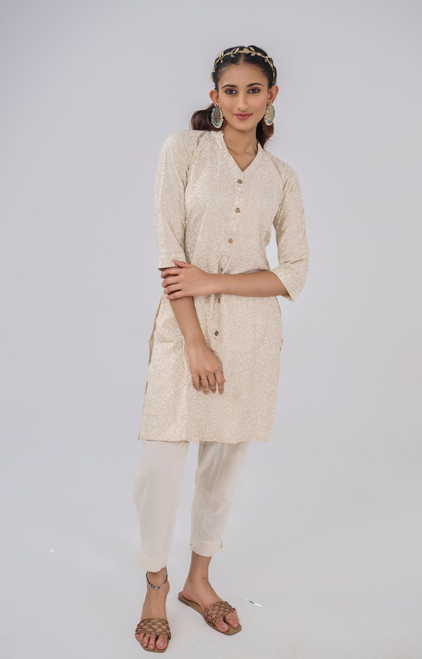 OFF WHITE COMFORT COTTON PANTS BESU INDIA