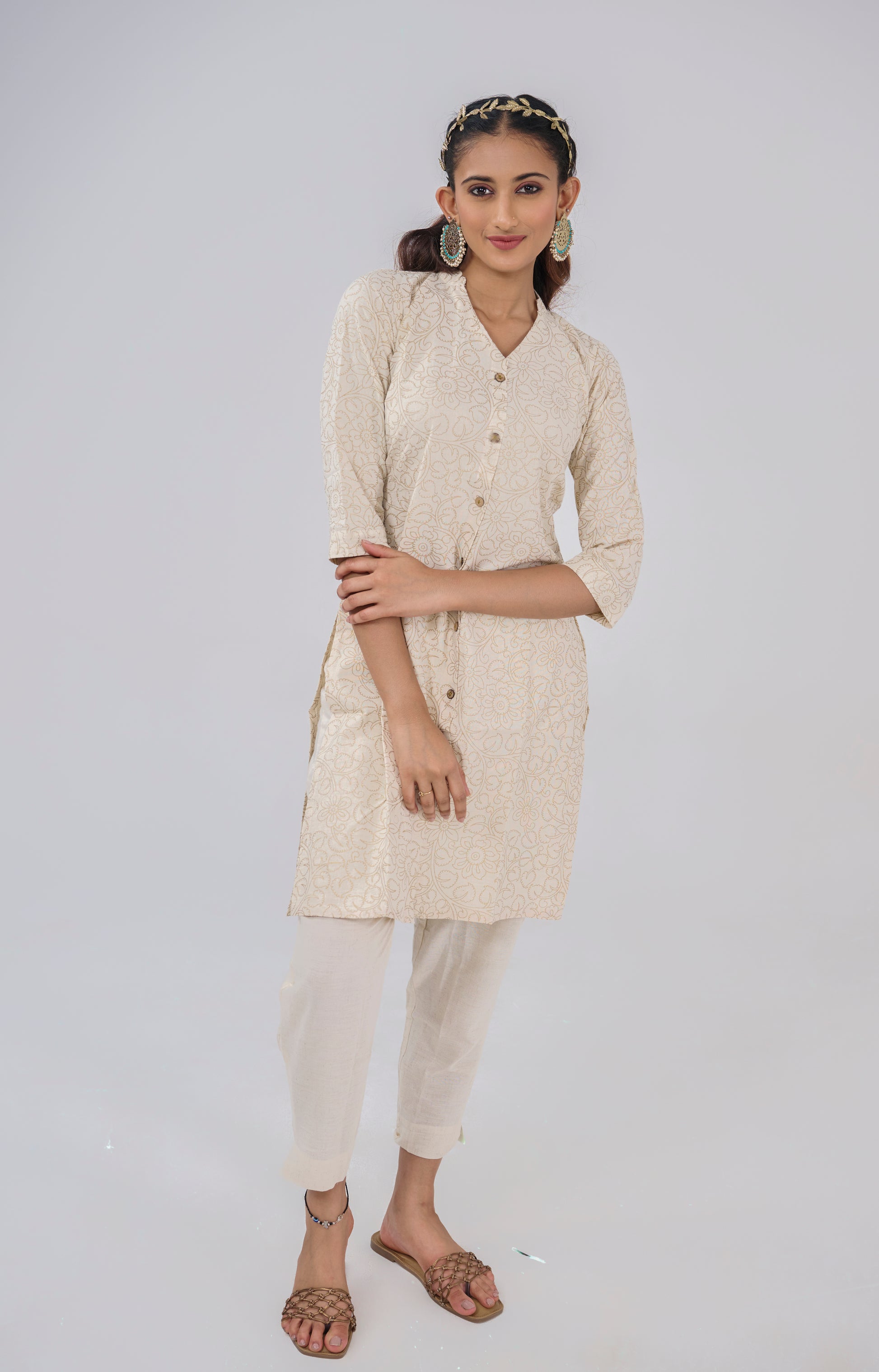 OFF WHITE COMFORT COTTON PANTS BESU INDIA