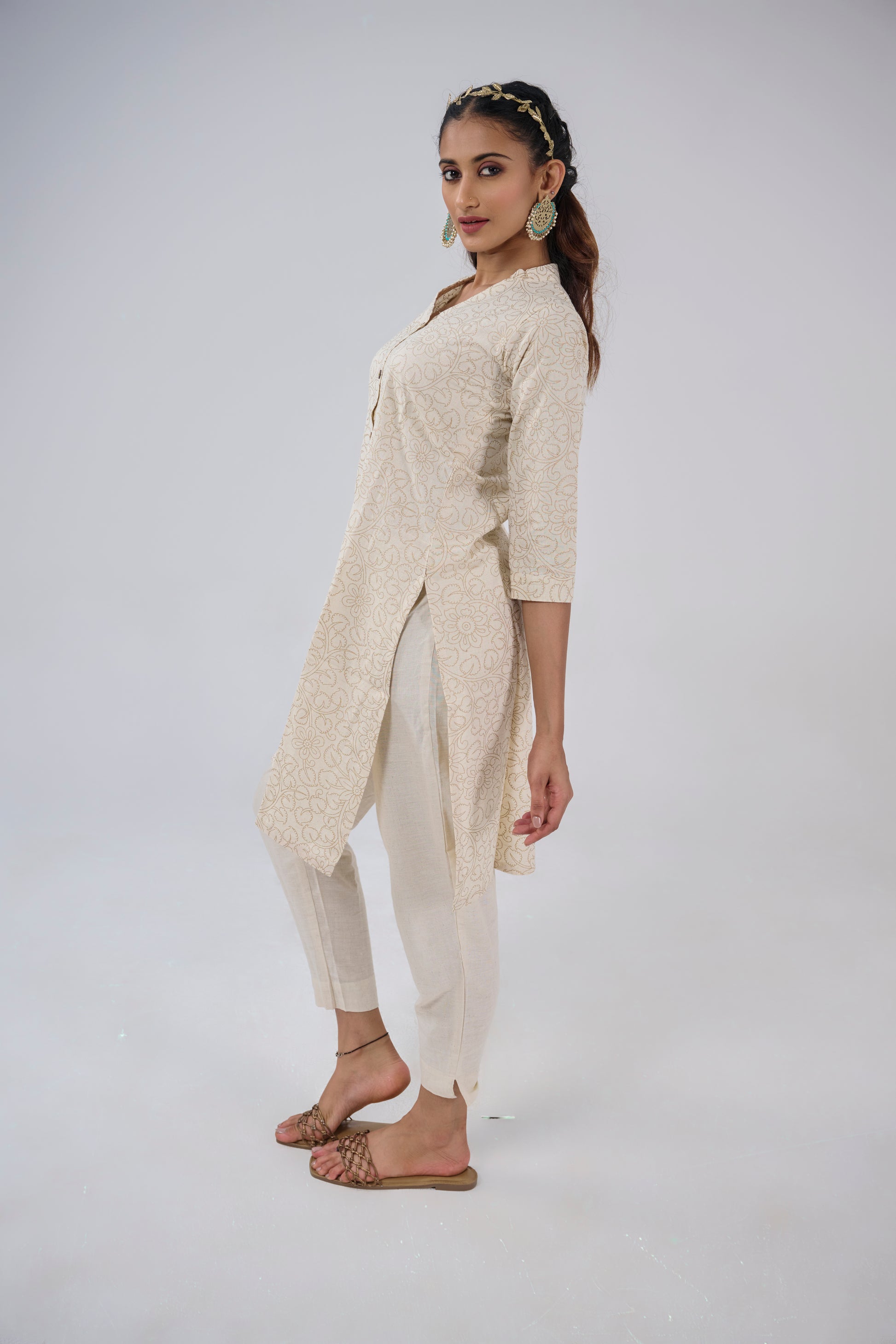 OFF WHITE COMFORT COTTON PANTS BESU INDIA