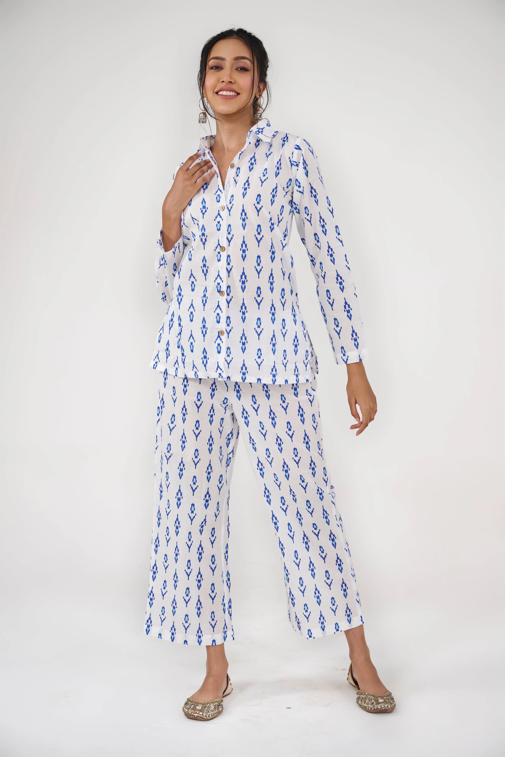 INDIGO HANGMAN CO-ORD SET BESU INDIA