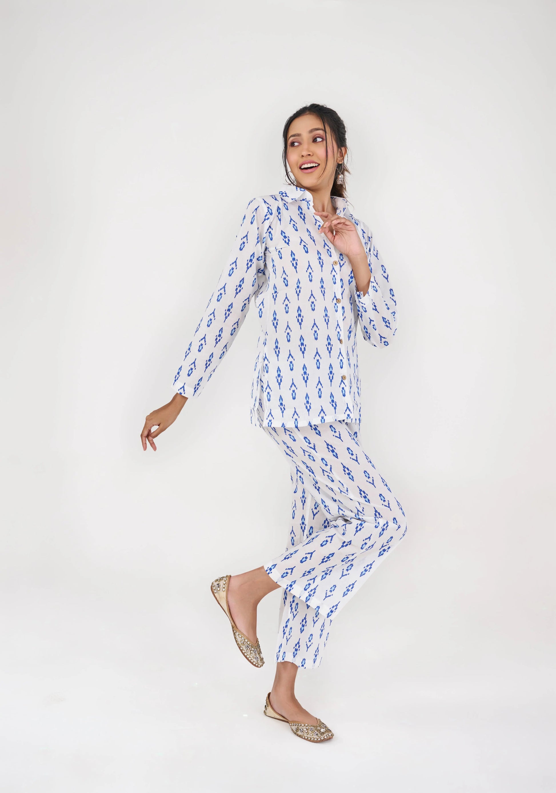 INDIGO HANGMAN CO-ORD SET BESU INDIA