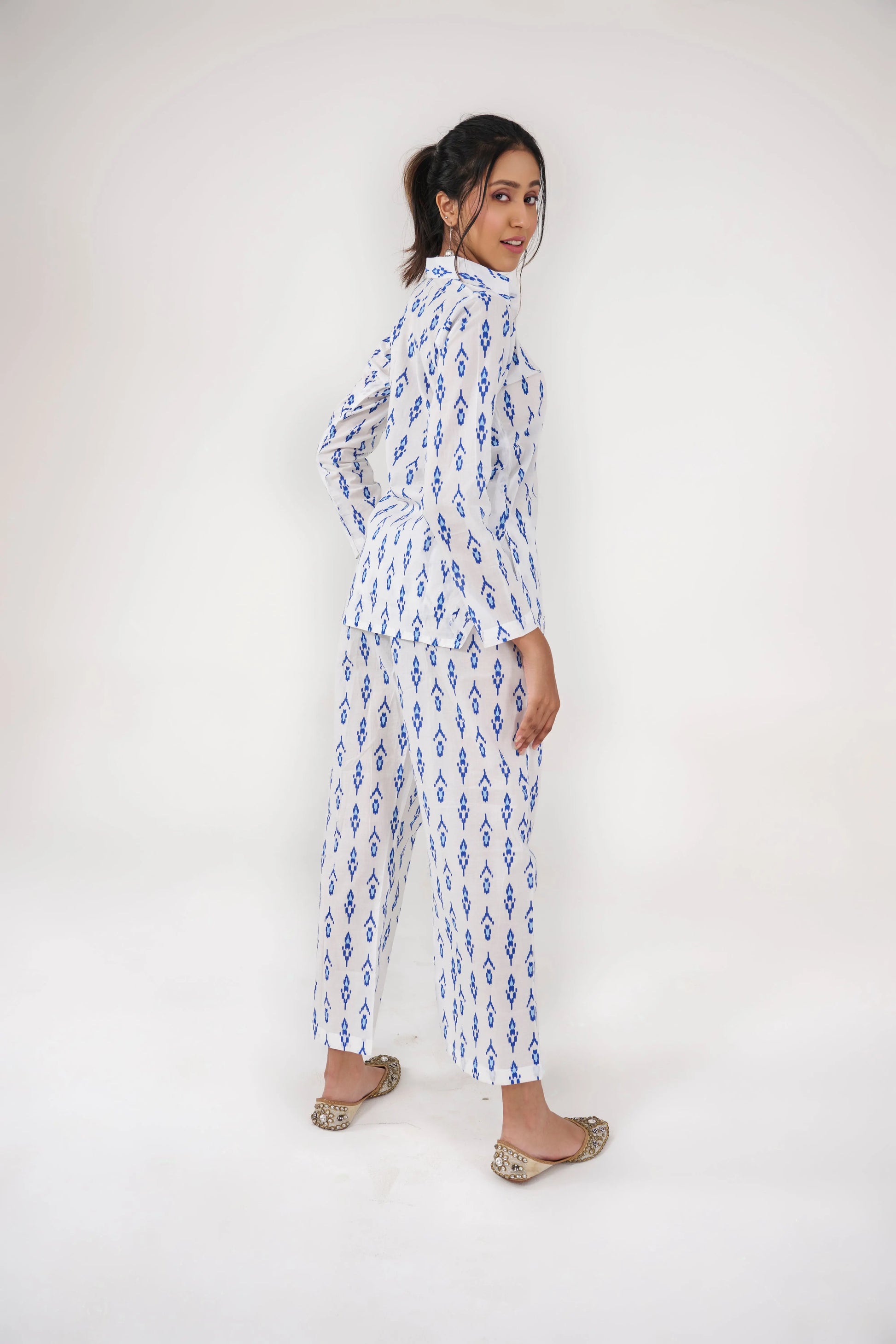 INDIGO HANGMAN CO-ORD SET BESU INDIA