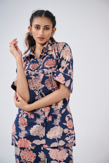 BLUE FLORAL CO-ORD SET BESU INDIA