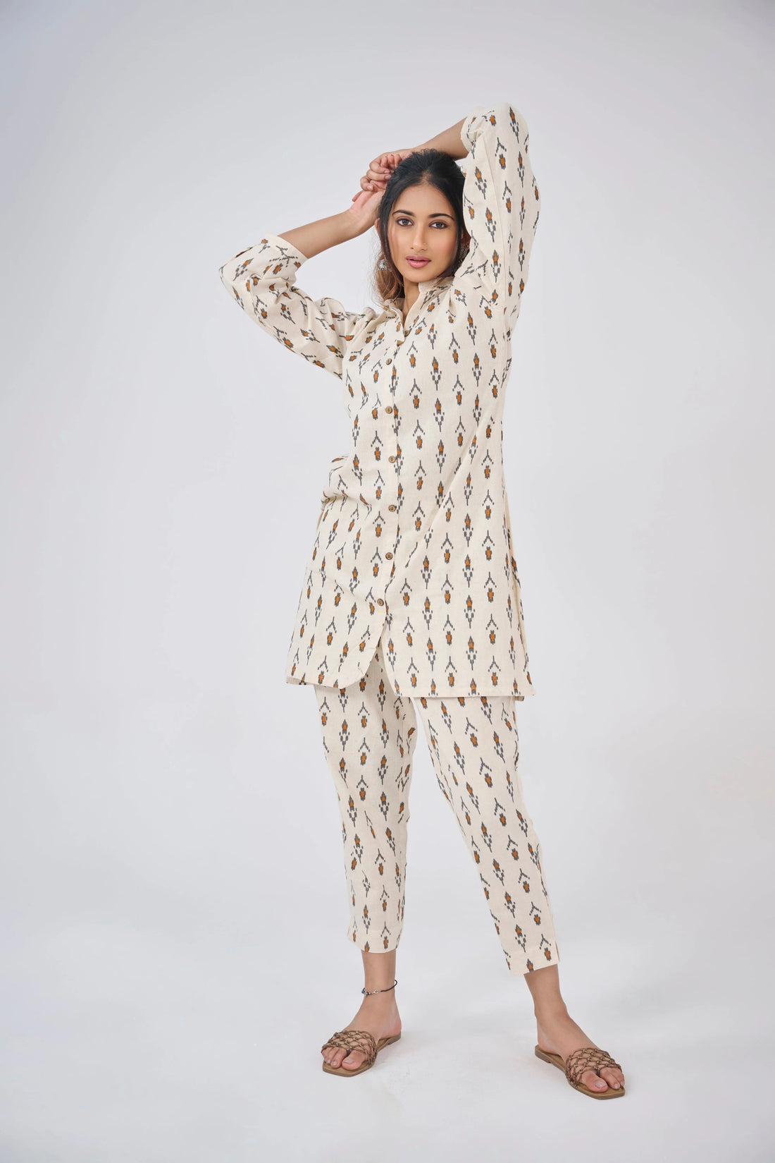 YELLOW HANGMAN PRINT CO-ORD KURTA SET BESU INDIA