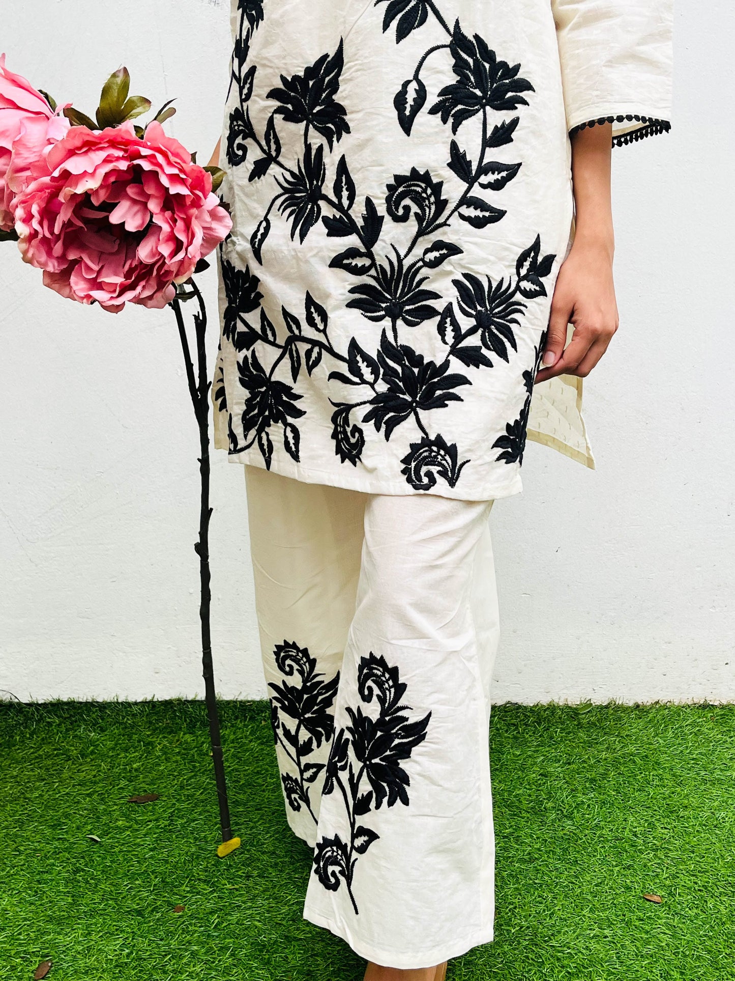 ACTOR MILANA NAGRAJ IN OUR THREAD EMBROIDERED FESTIVE SET BESU INDIA