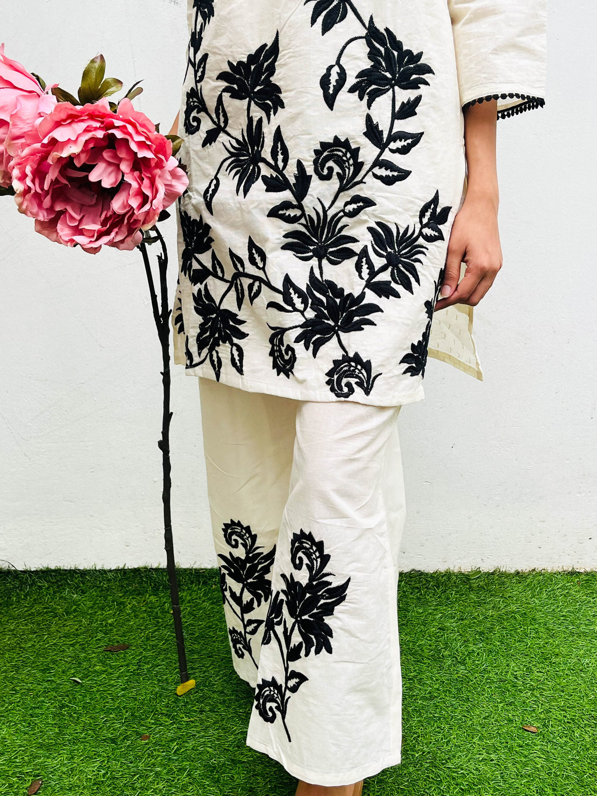 ACTOR MILANA NAGRAJ IN OUR THREAD EMBROIDERED FESTIVE SET BESU INDIA