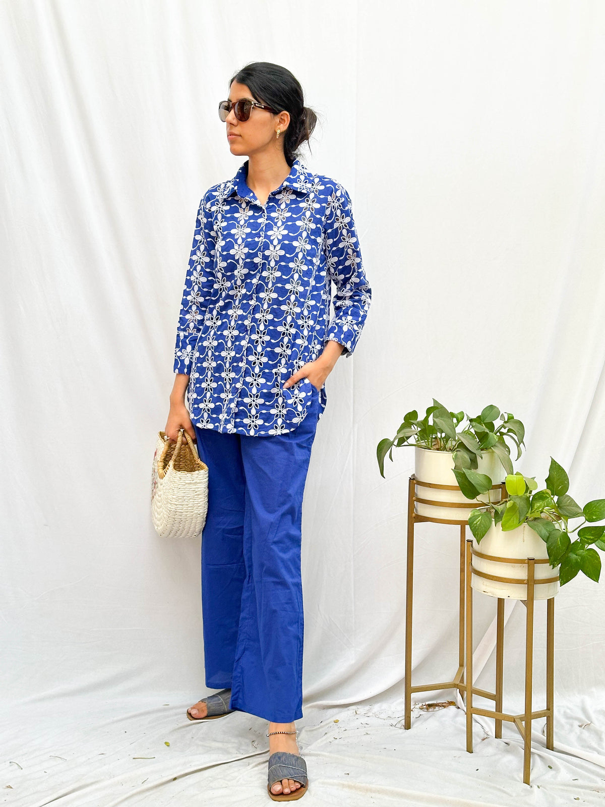 Soft Cutwork Embroidered Cotton Co-Ord Set BESU INDIA