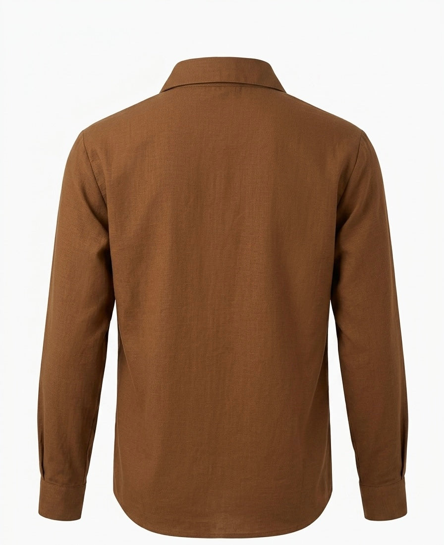 EARTHY BROWN SHIRT WITH SEQUIN DETAIL BESU INDIA