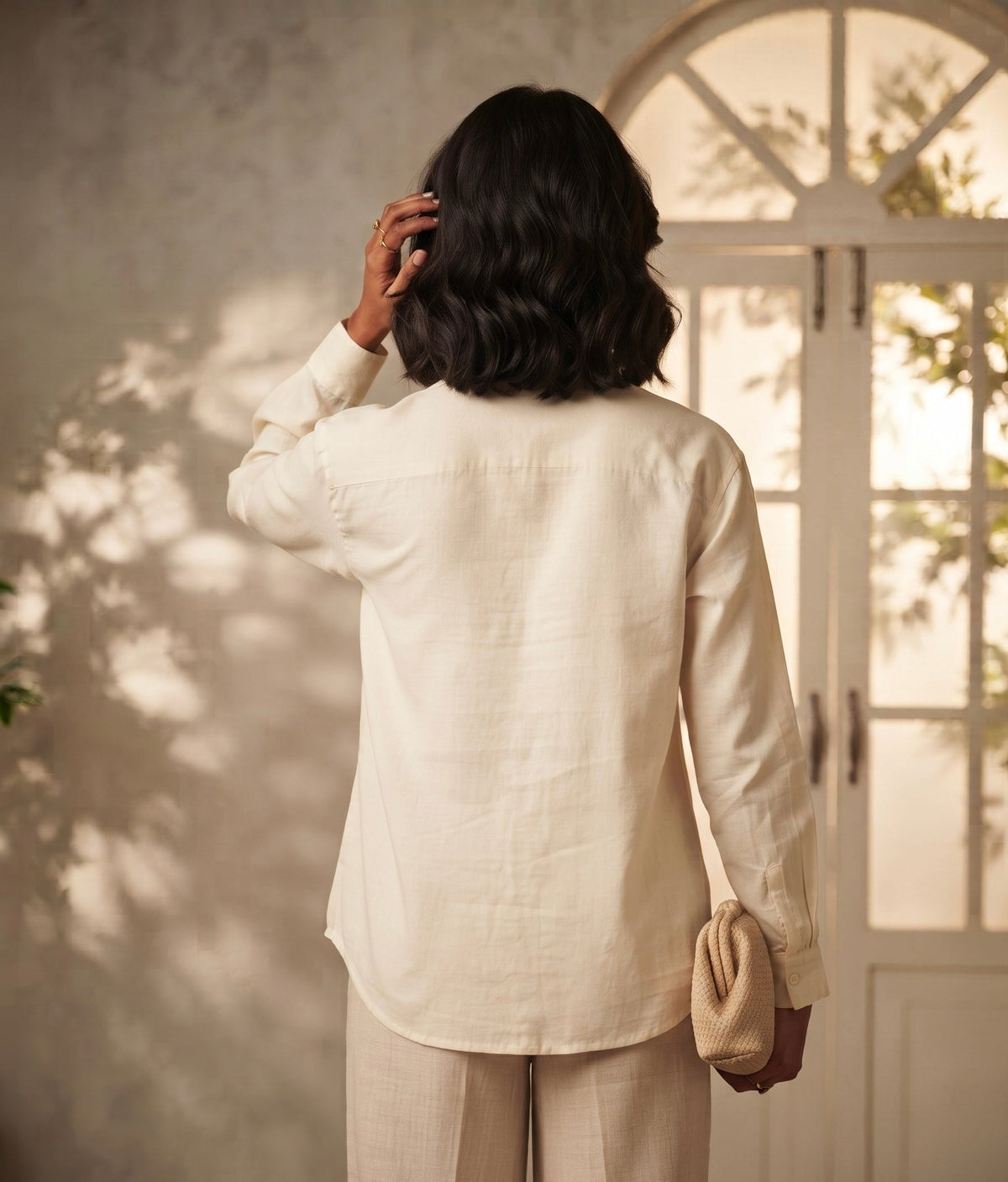 THE IVORY BLOSSOM EMBROIDERED SHIRT BESU INDIA