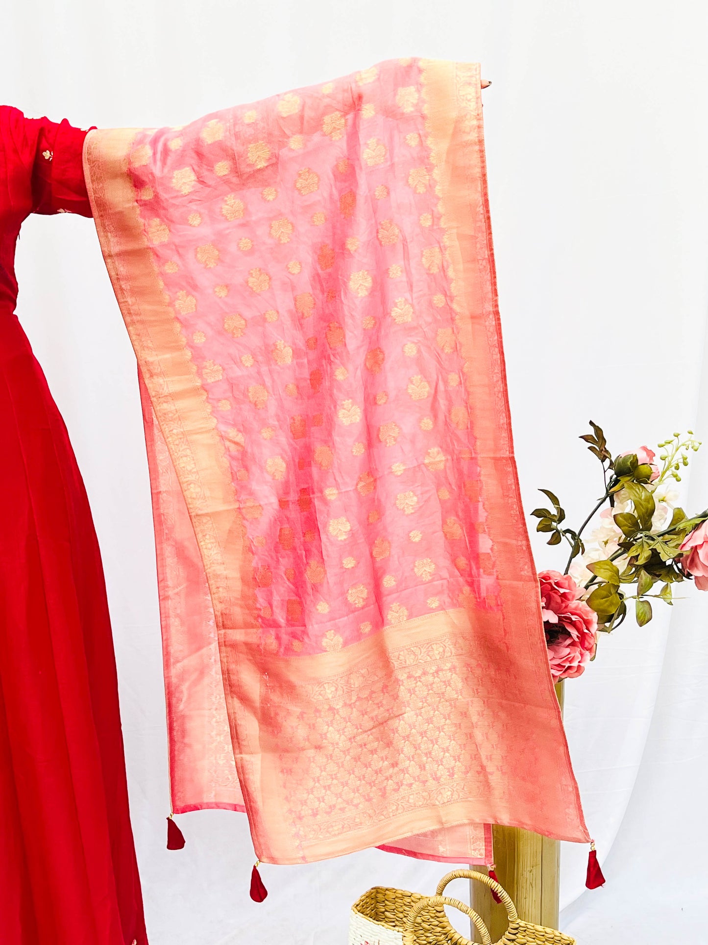 EMBROIDERED FULL LENGTH DRESS WITH DUPUTTA (no pants) BESU INDIA