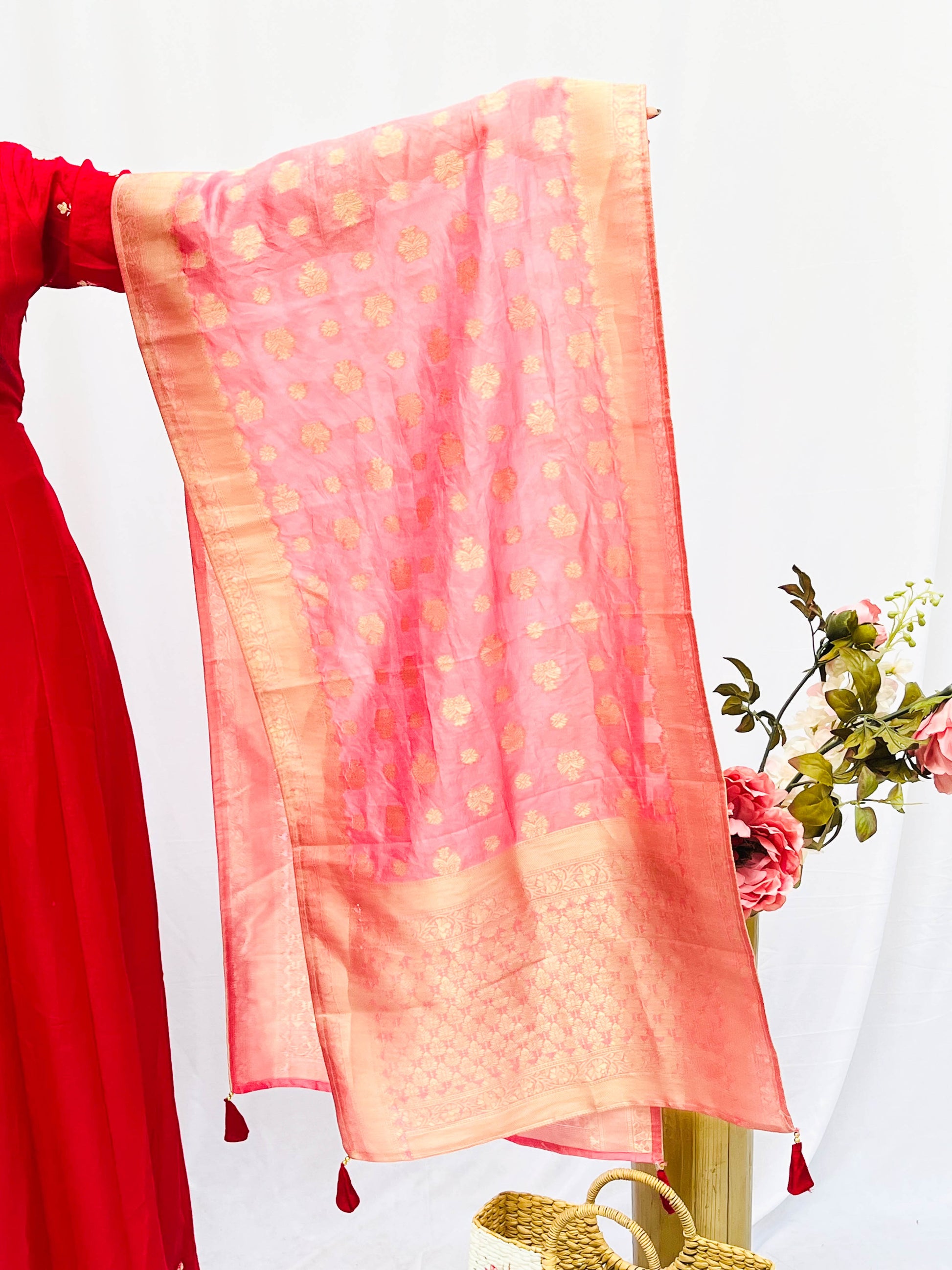 EMBROIDERED FULL LENGTH DRESS WITH DUPUTTA (no pants) BESU INDIA