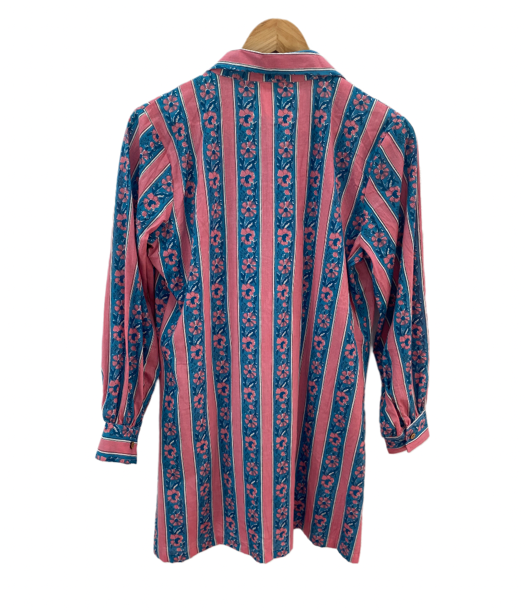PINK FLORAL PRINT SHIRT DRESS / KURTA TOP BESU INDIA