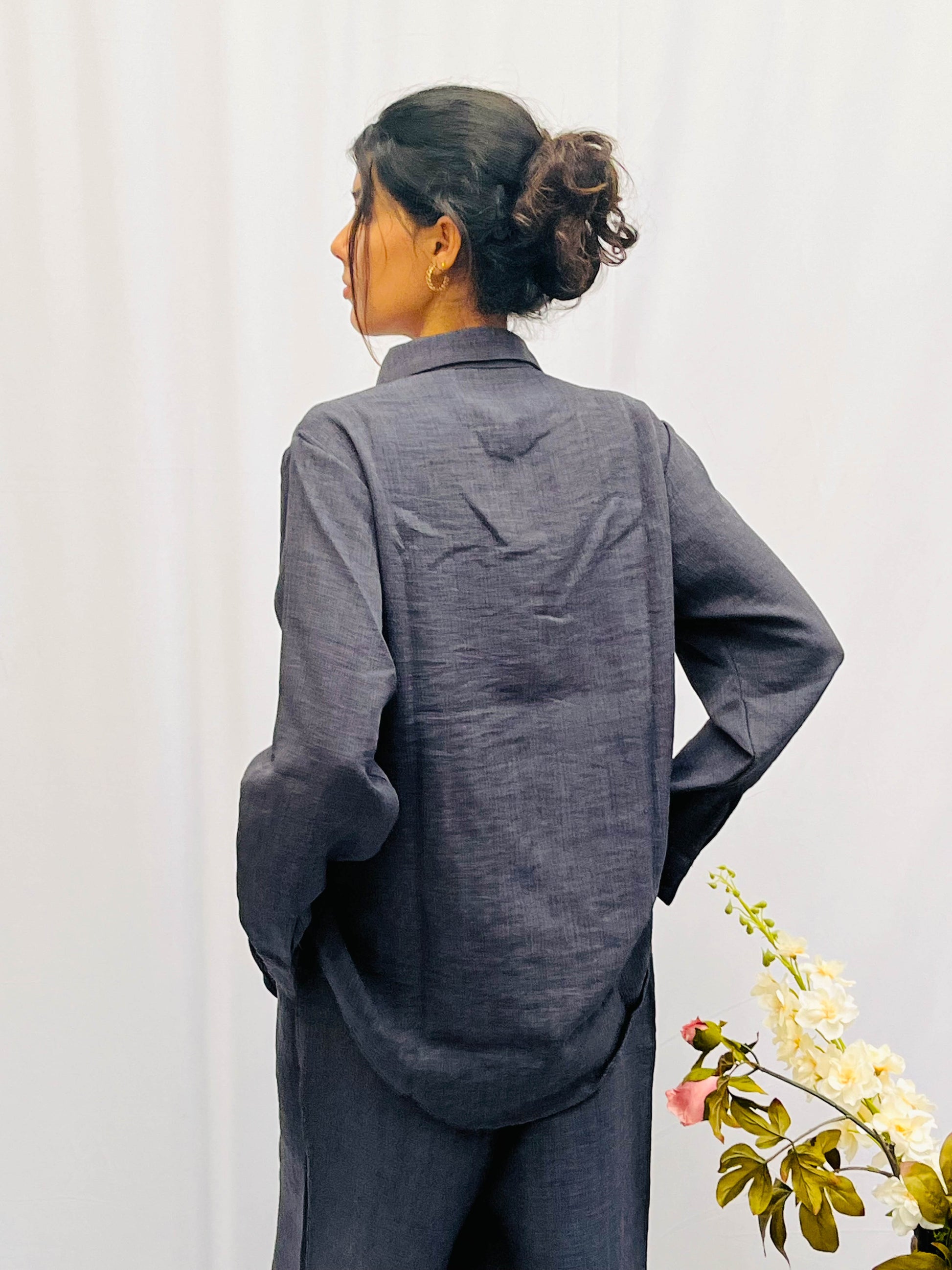 SPACE GREY SEQUINS POCKET CO-ORD SET BESU INDIA