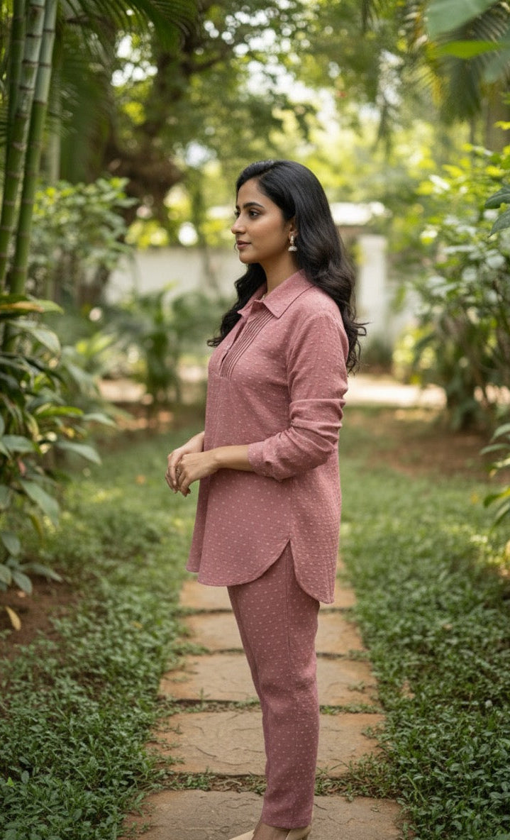MAUVE PINK CO-ORD SET BESU INDIA