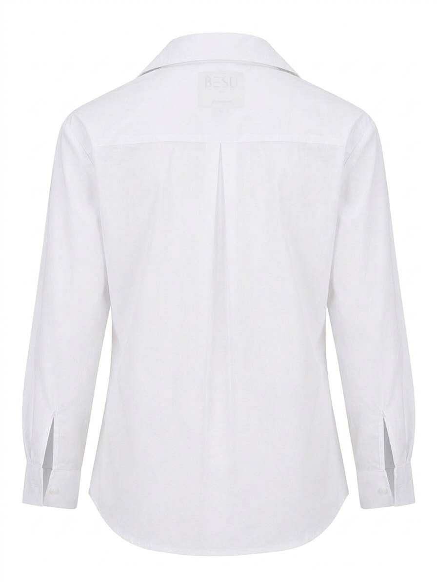 WHITE SHIRT WITH COLOURFUL FLOWERS PATCHWORK BESU INDIA
