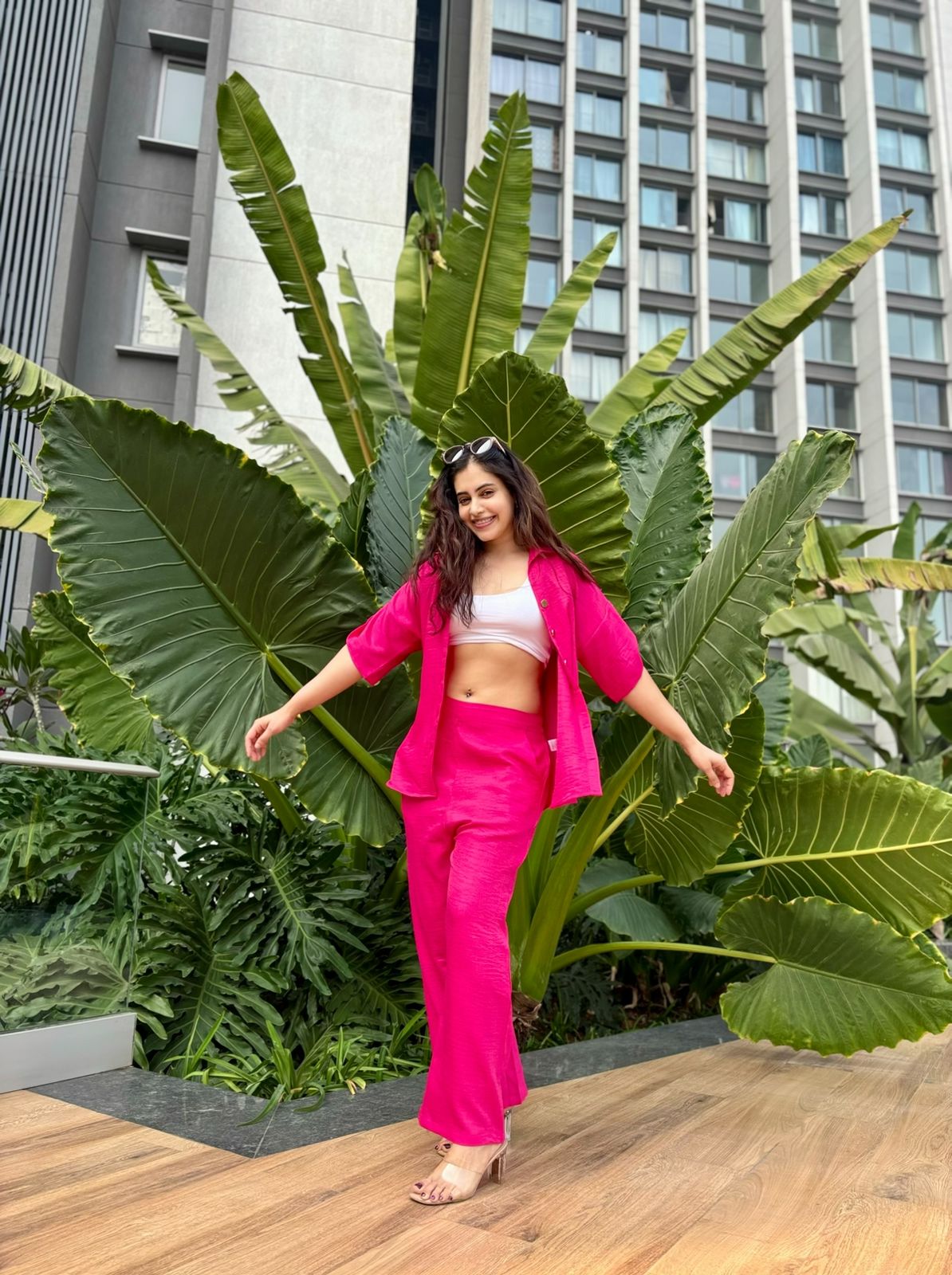 ACTOR SHRUTI PRAKASH IN OUR COMFORTABLE PINK CO-ORDS BESU INDIA