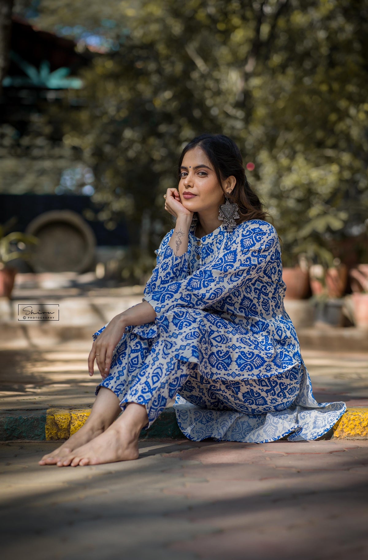 SHRUTI PRAKASH IN OUR BALINESE PRINT COTTON SET BESU INDIA