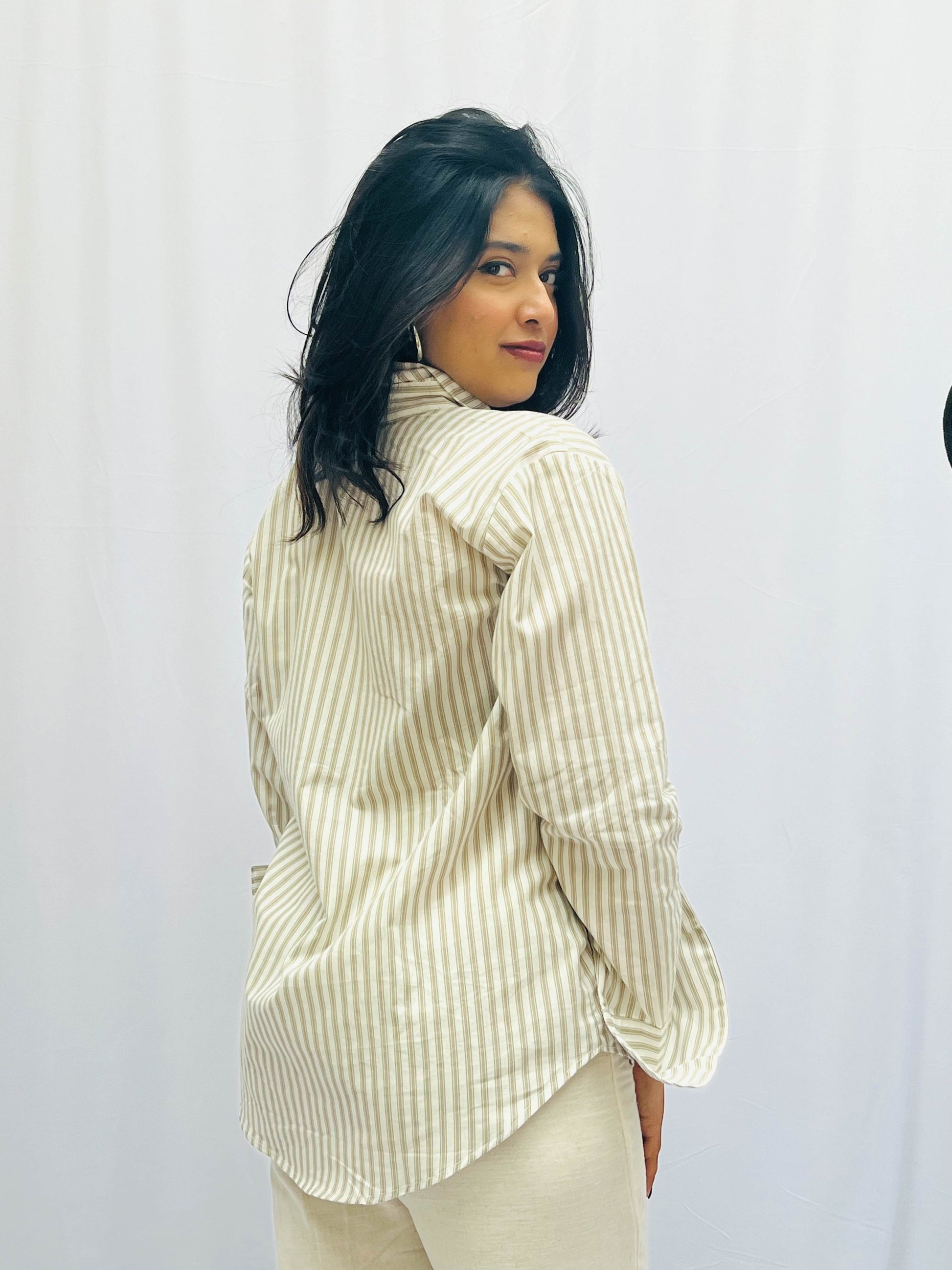 STRIPED SHIRT WITH BUTTERFLY PATCHWORK BESU INDIA
