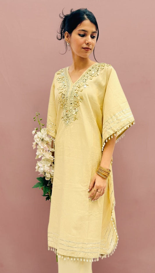 CREAM KHAFTAN WITH PANTS BESU INDIA