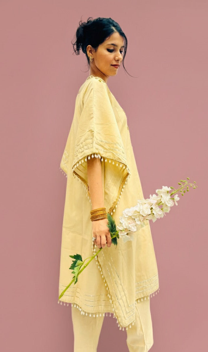 CREAM KHAFTAN WITH PANTS BESU INDIA