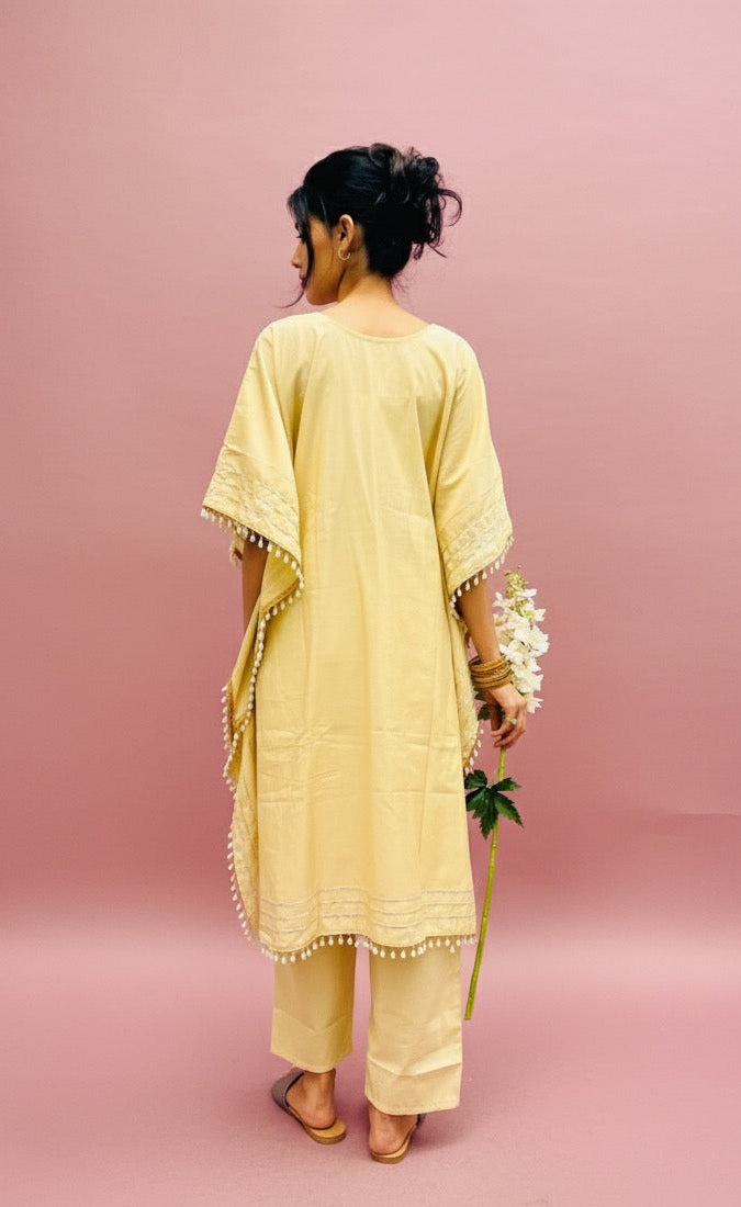 CREAM KHAFTAN WITH PANTS BESU INDIA