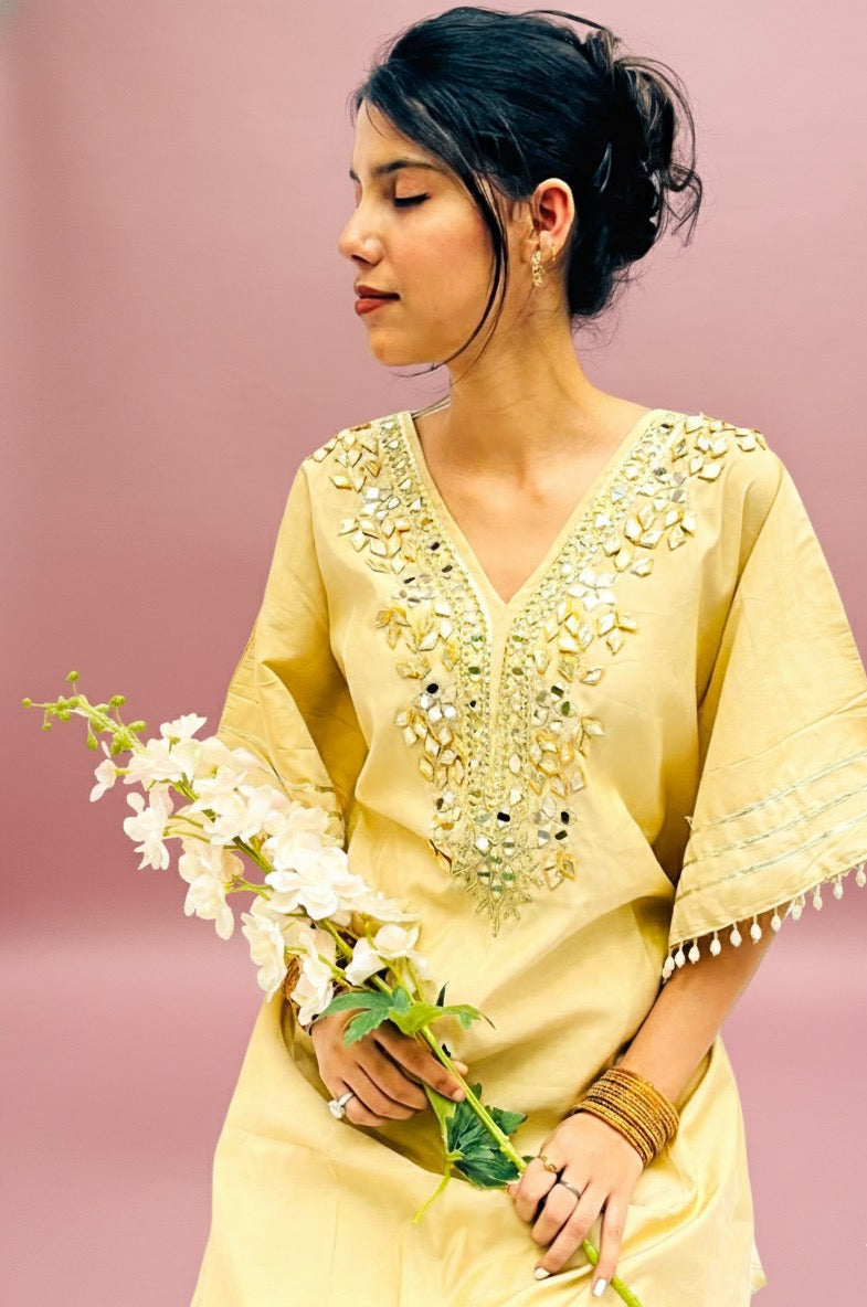 CREAM KHAFTAN WITH PANTS BESU INDIA