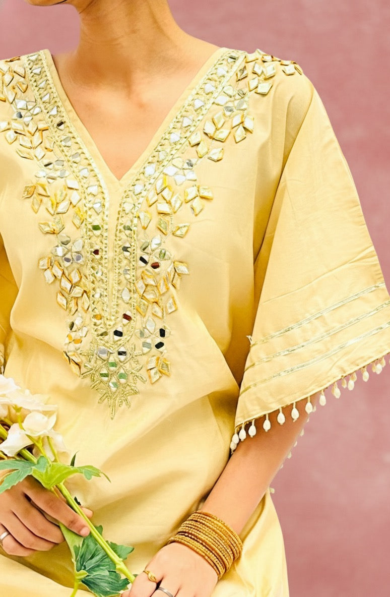 CREAM KHAFTAN WITH PANTS BESU INDIA