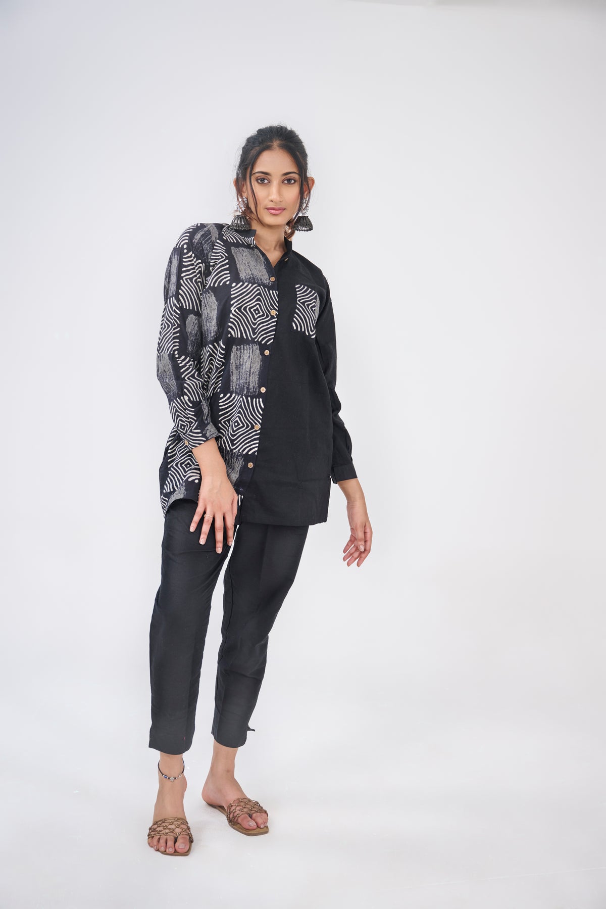 HALF CHECKS WITH CHECKS POCKET SHIRT KURTA BESU INDIA
