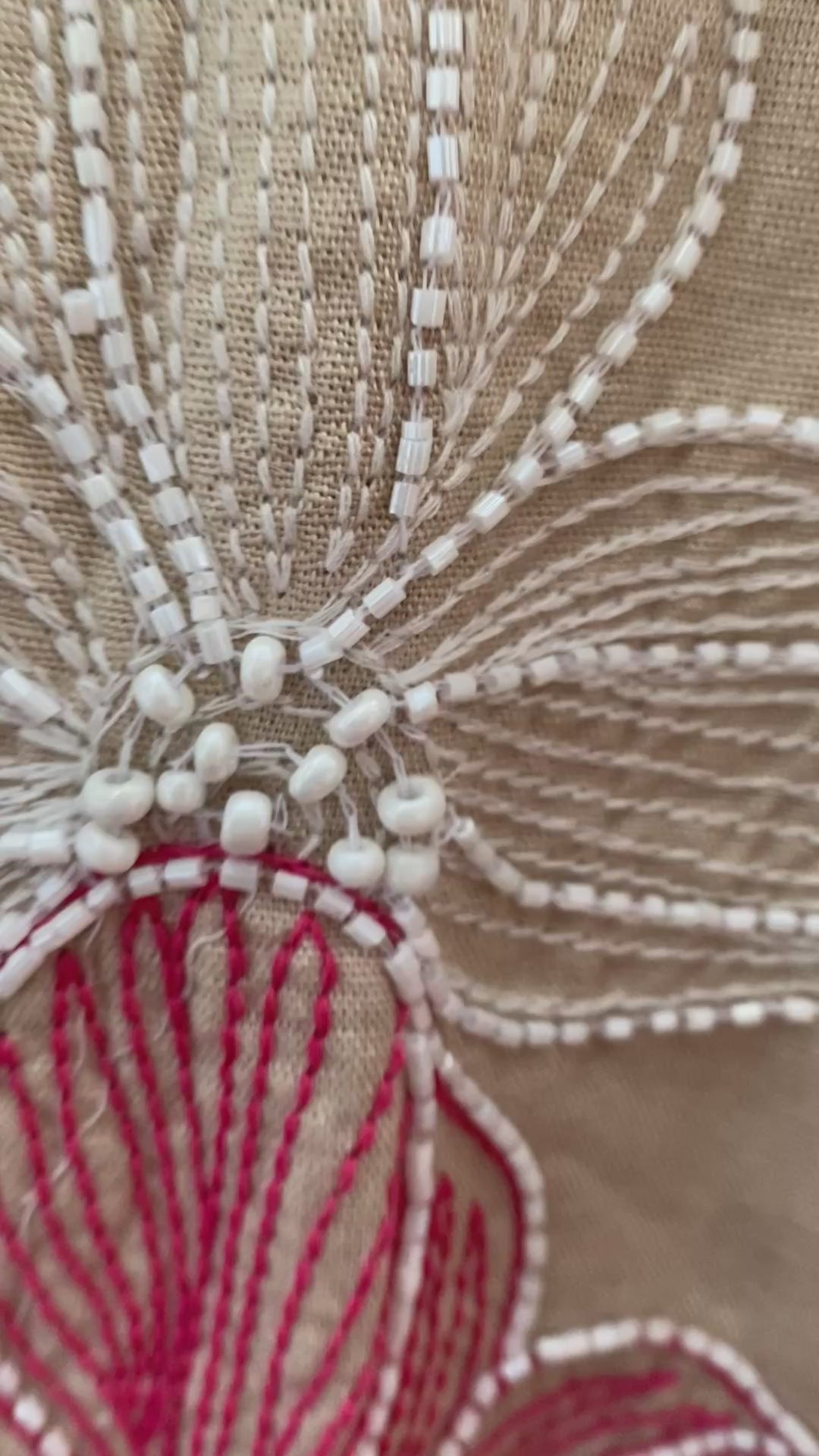 BEIGE LINEN THREAD  EMBROIDERED AND EMBELLISHED CO-ORDS