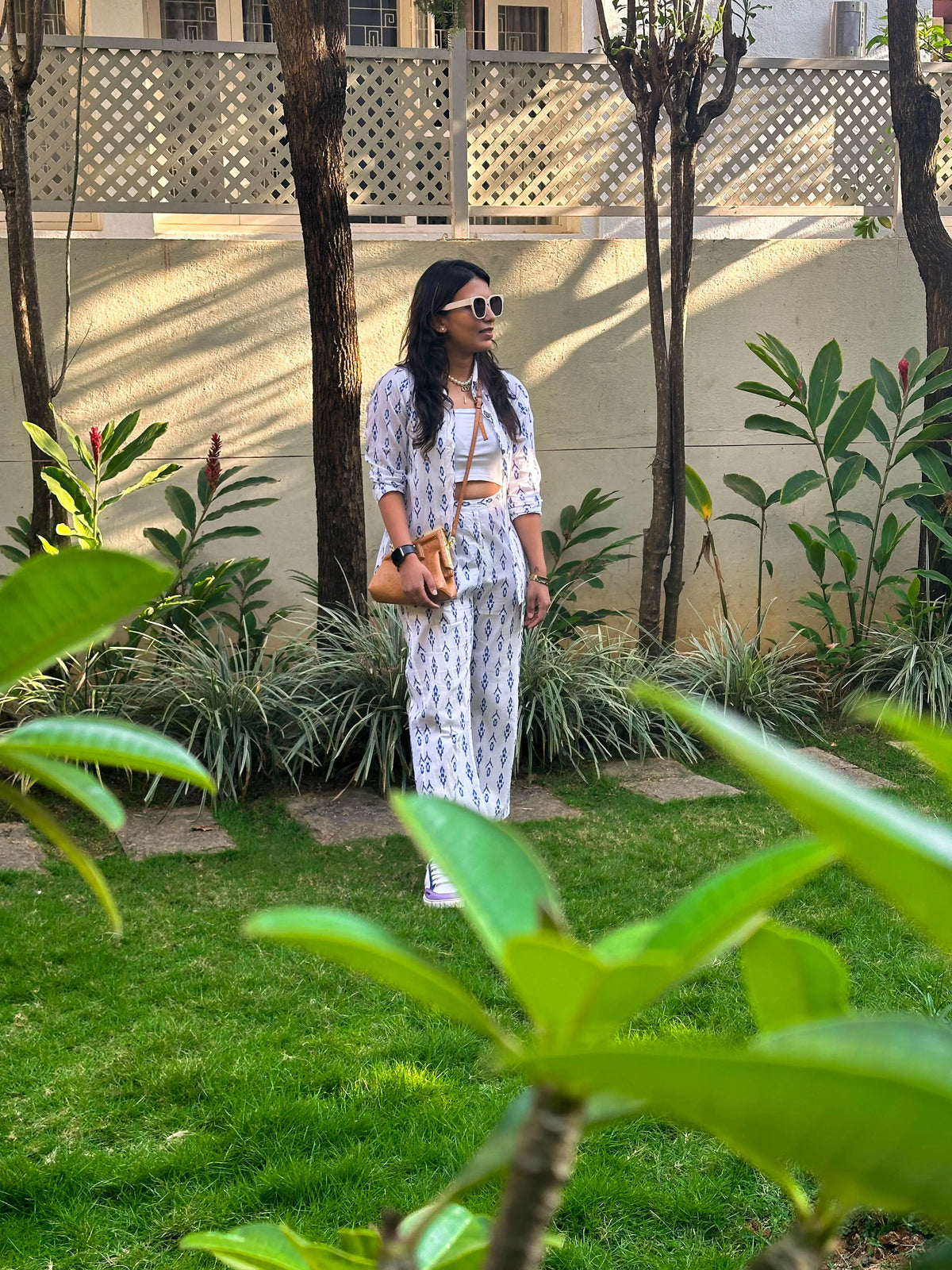 INDIGO HANGMAN CO-ORD SET BESU INDIA